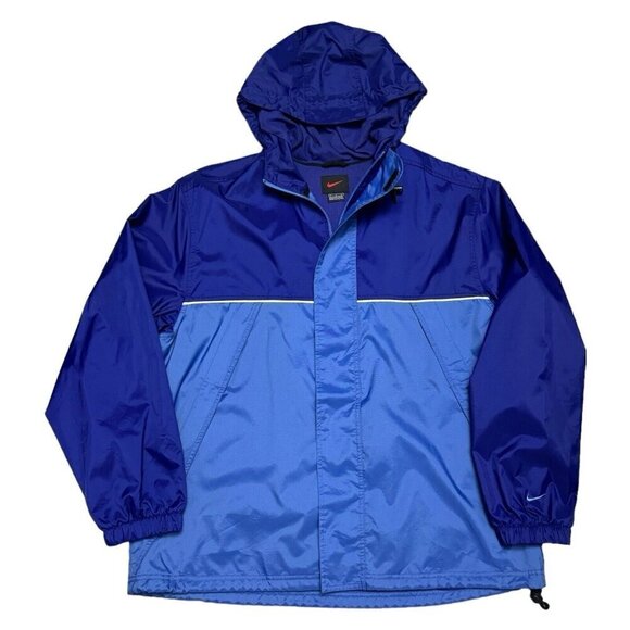 NIKE Vintage 90s Swoosh Windbreaker Designer Streetwear Retro Blue Jacket Large - Picture 1 of 4